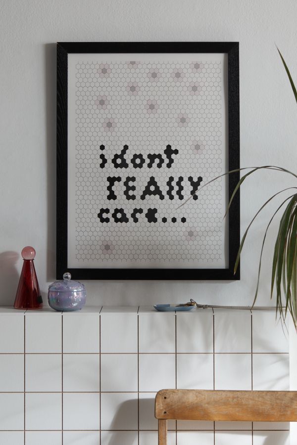 Slide View: 1: NataliaDesignsbyNK Hex Tile Art I Don’t Really Care Art Print