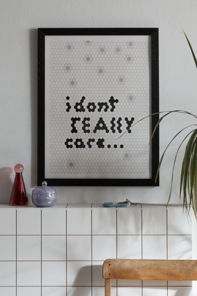 NataliaDesignsbyNK Hex Tile Art I Don’t Really Care Art Print