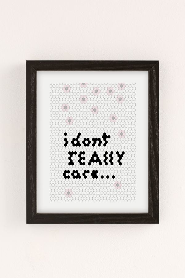 Slide View: 2: NataliaDesignsbyNK Hex Tile Art I Don’t Really Care Art Print