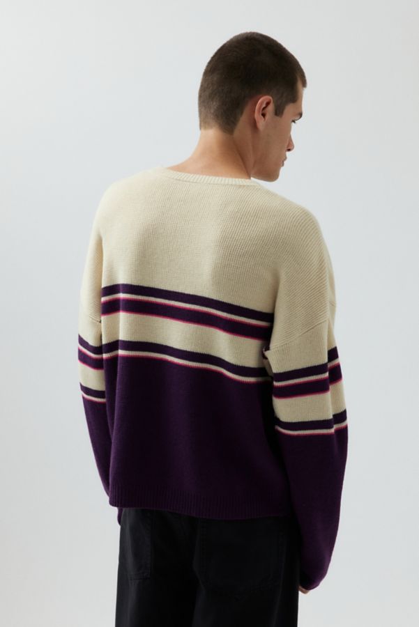 Slide View: 3: UO Shimmer Stripe Crew Neck Sweater