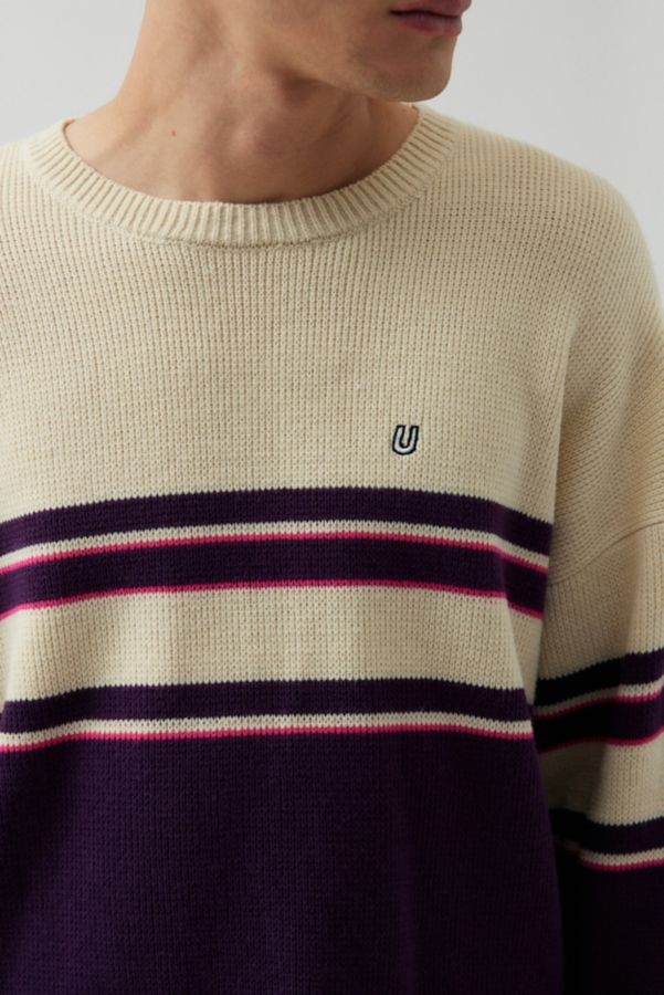 Slide View: 5: UO Shimmer Stripe Crew Neck Sweater