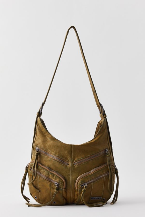 Slide View: 2: Silence + Noise Utility Zip Washed Shoulder Bag