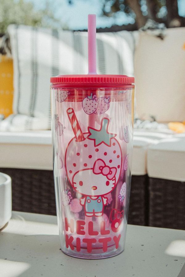 Slide View: 5: Sanrio Hello Kitty Strawberries 20oz Tumbler