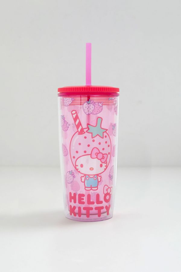 Slide View: 1: Sanrio Hello Kitty Strawberries 20oz Tumbler