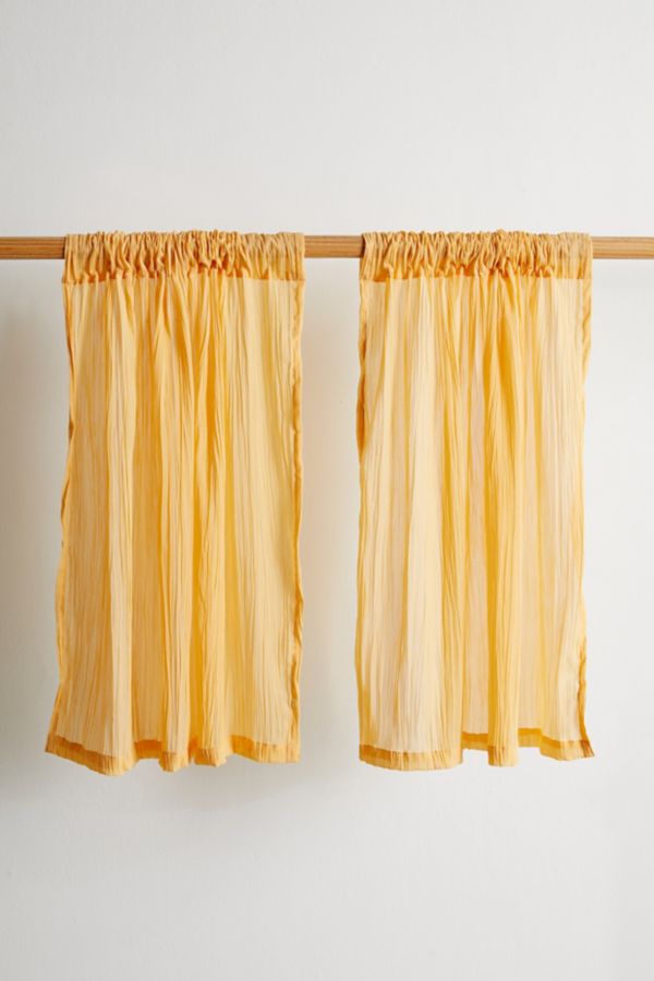 Slide View: 2: Crinkle Chiffon Café Curtain Set