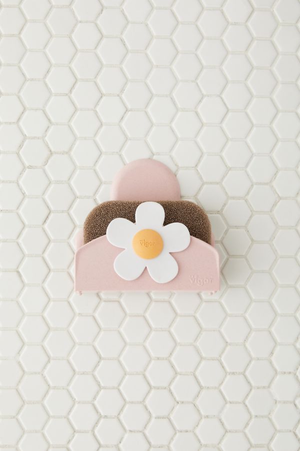 Slide View: 2: Daisy Sponge & Holder Set