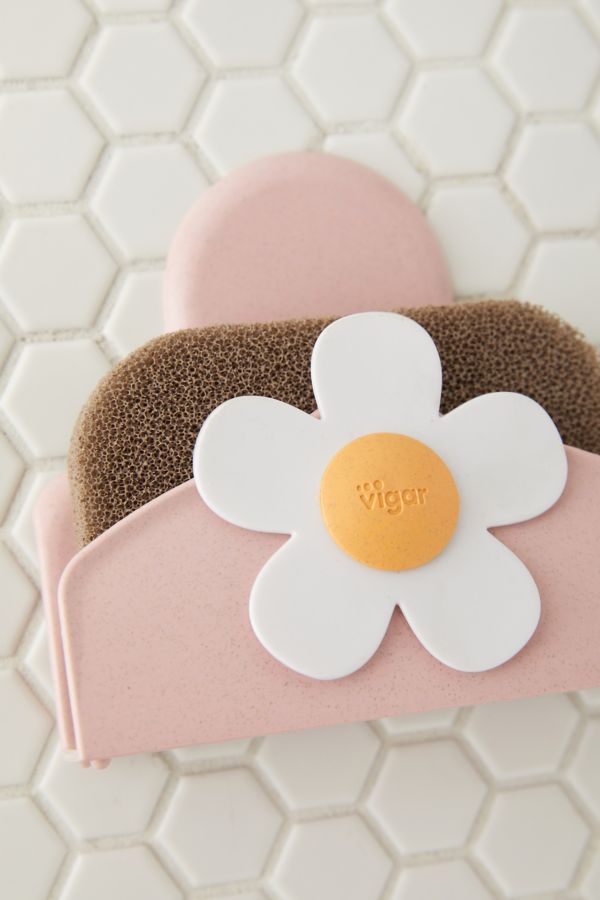 Slide View: 3: Daisy Sponge & Holder Set