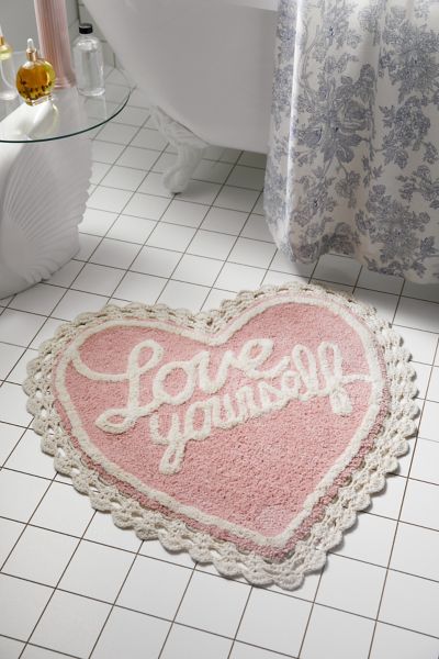 Tapis de Bain en Forme de Cœur Touffeté Love Yourself