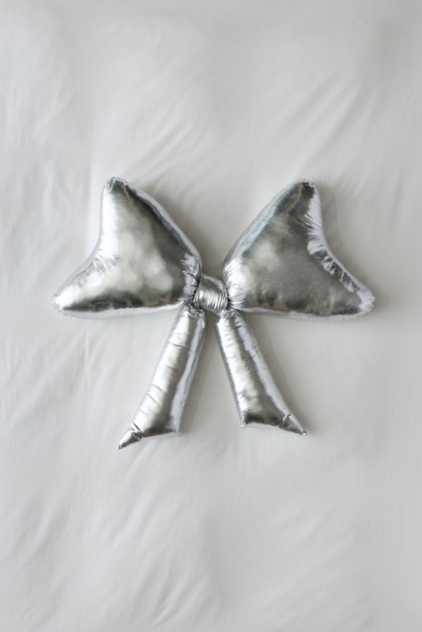 Slide View: 2: Big Bow Satin Throw Pillow