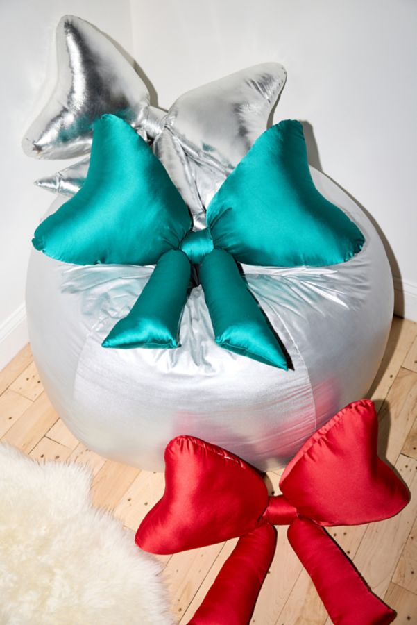 Slide View: 4: Big Bow Satin Throw Pillow