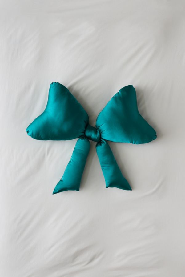 Slide View: 2: Big Bow Silky Satin Throw Pillow