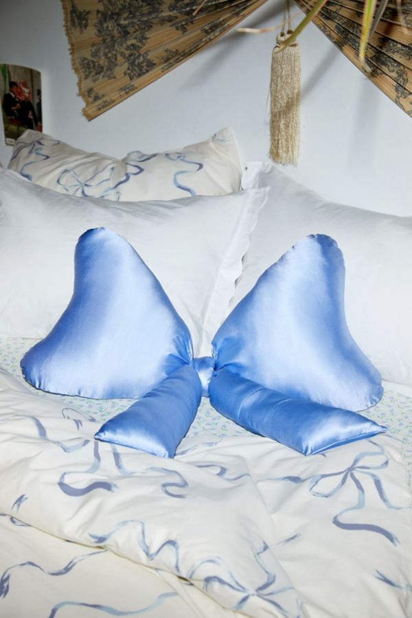 Slide View: 1: Big Bow Satin Throw Pillow