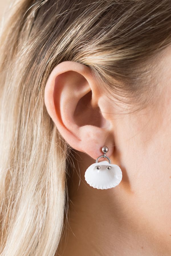 Slide View: 1: Soft Blonde Pierced Ark Earrings