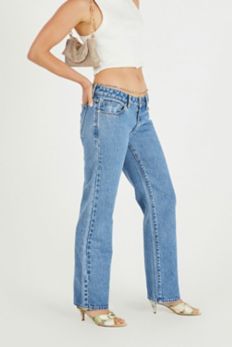 Slide View: 3: Abrand 99 Low Straight Petite Jeans