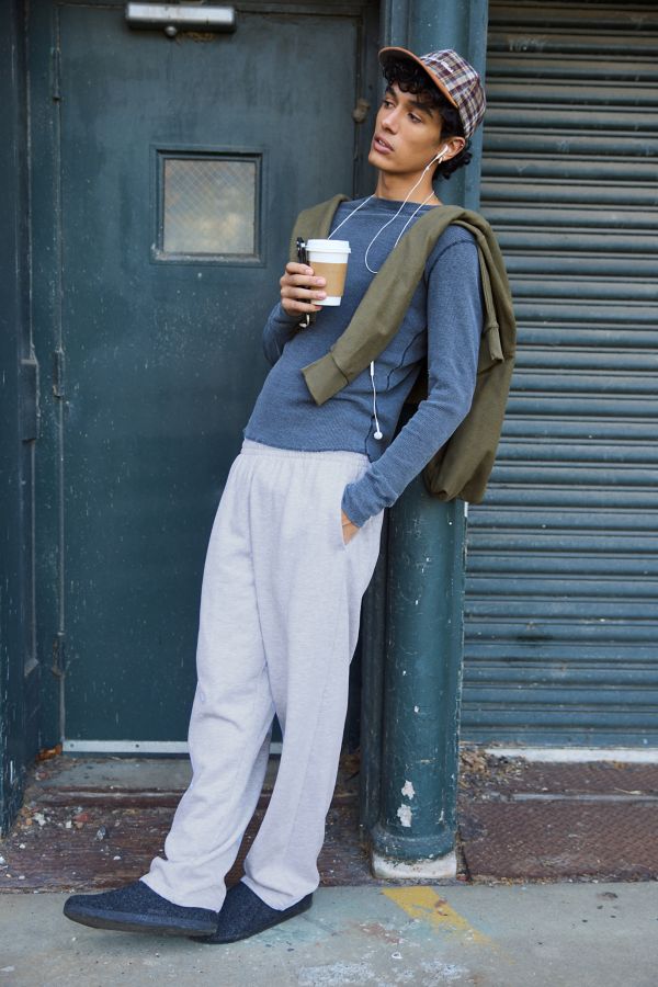 Slide View: 1: BDG Bonfire Solid Straight Leg Sweatpant