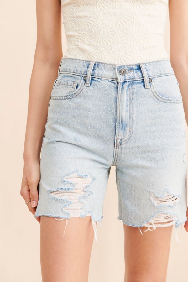 Slide View: 3: Hidden Jeans Dad Denim Shorts