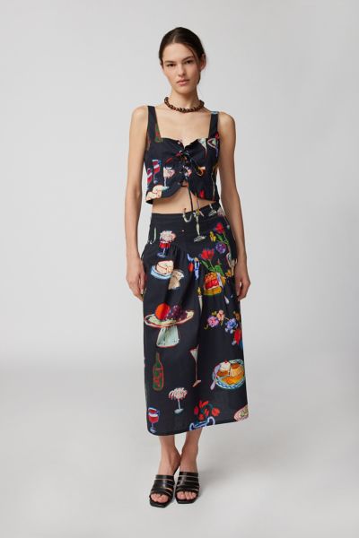 Lisa Says Gah Maeve Graphic Midi Skirt