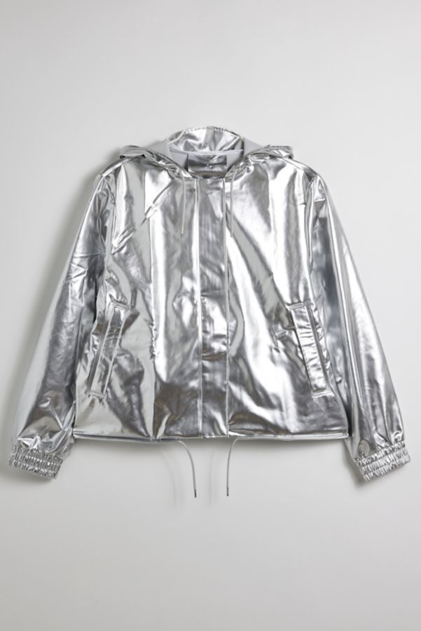 Slide View: 2: RAINS Cropped String Waterproof Rain Jacket