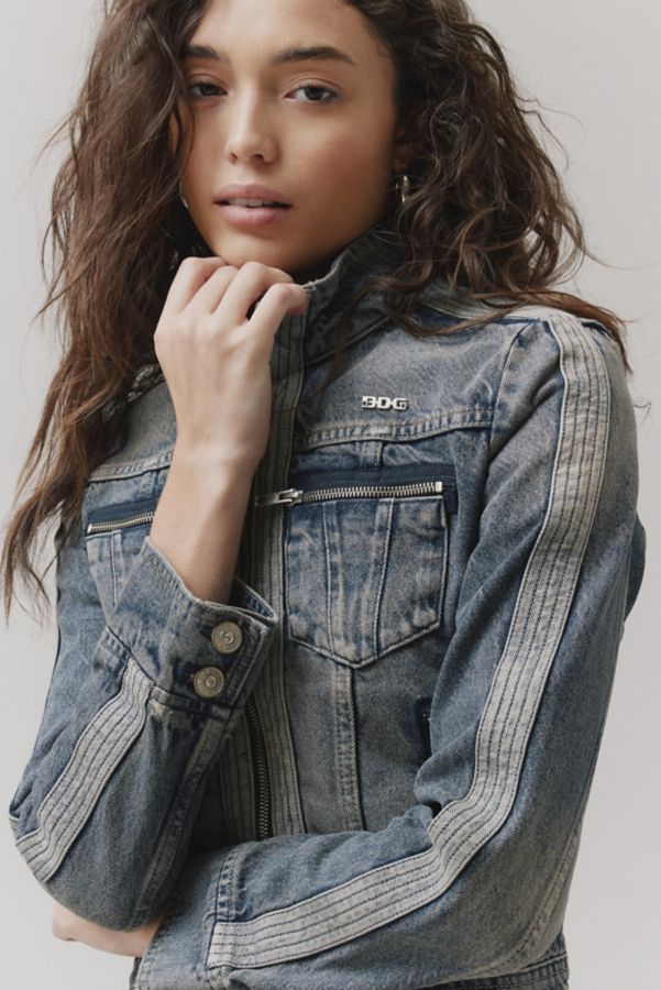 Slide View: 4: Blouson de motard en denim Toni BDG