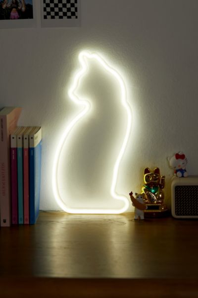 Mustard LED Neon Cat Light