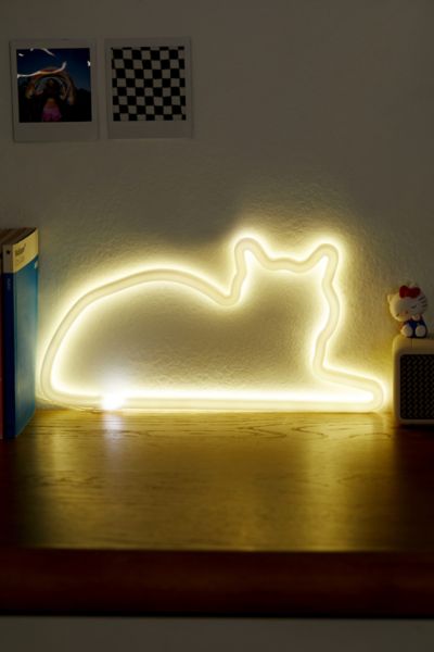 Mustard LED Neon Cat Light