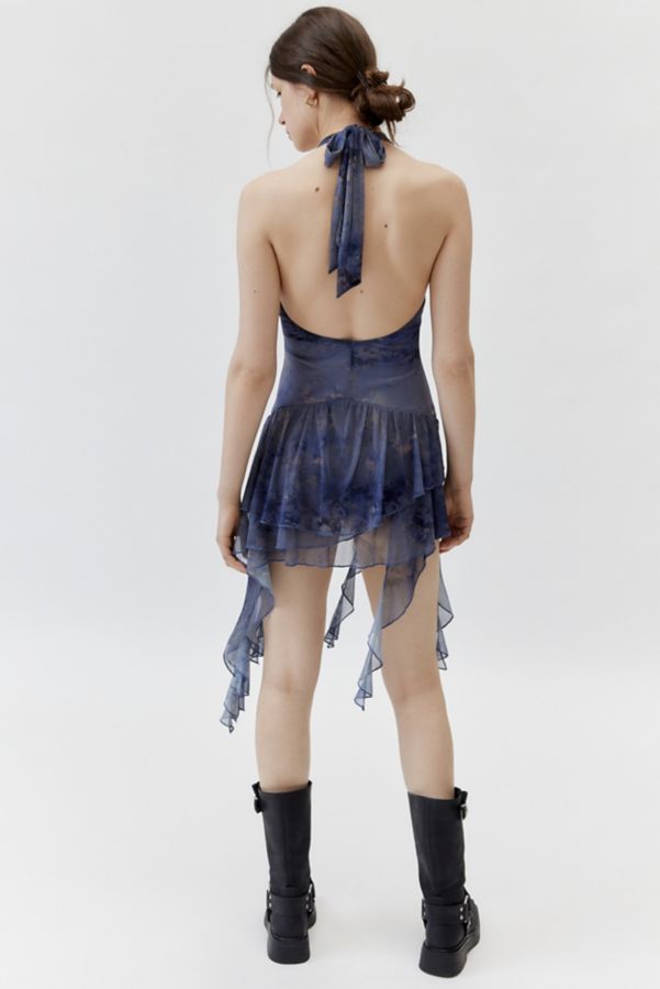 Slide View: 2: UO Rosa Mesh Halter Mini Dress