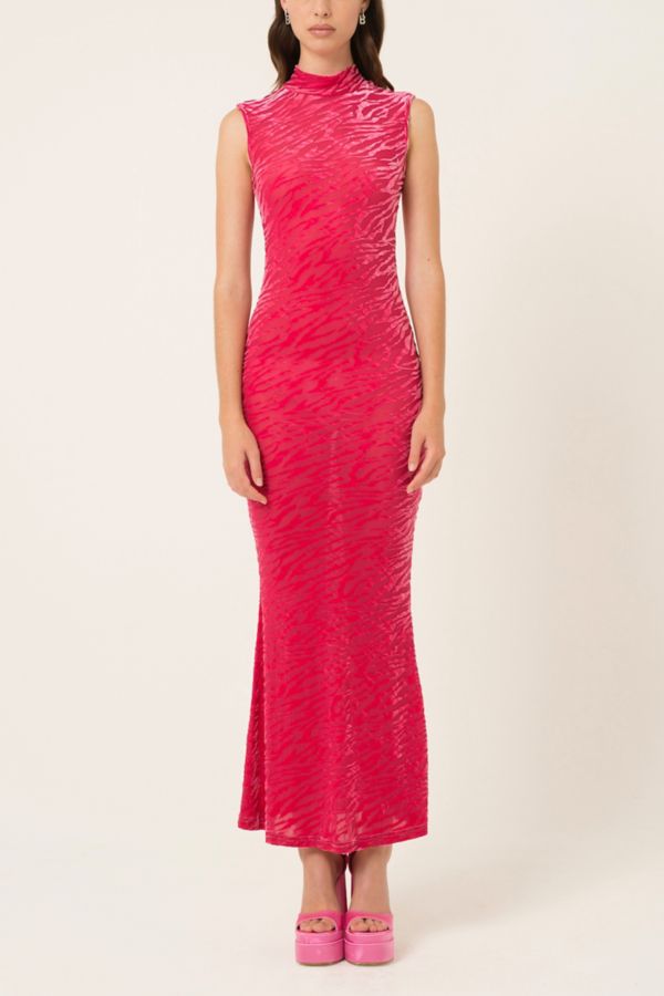 Slide View: 1: Amy Lynn High Neck Maxi Dress