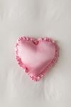 Thumbnail View 3: Silky Satin Heart Ruffle Throw Pillow