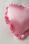 Thumbnail View 4: Silky Satin Heart Ruffle Throw Pillow