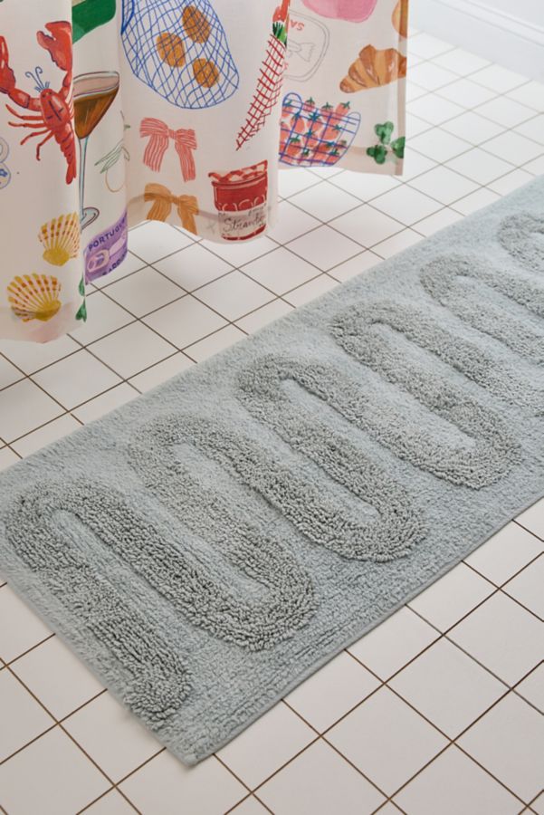 Slide View: 1: Looped Squiggle Runner Bath Mat