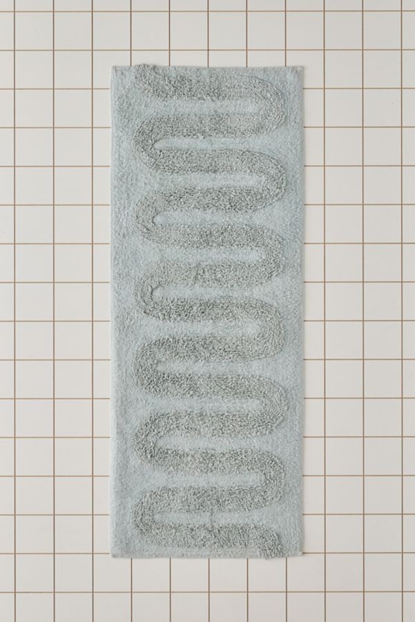 Slide View: 2: Looped Squiggle Runner Bath Mat