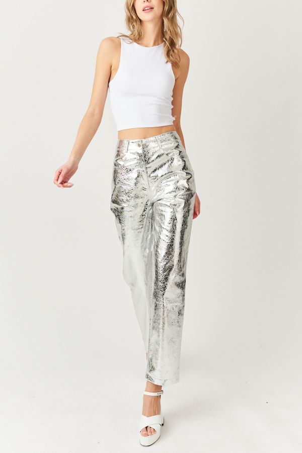 Slide View: 2: Amy Lynn Textured Metallic Pant