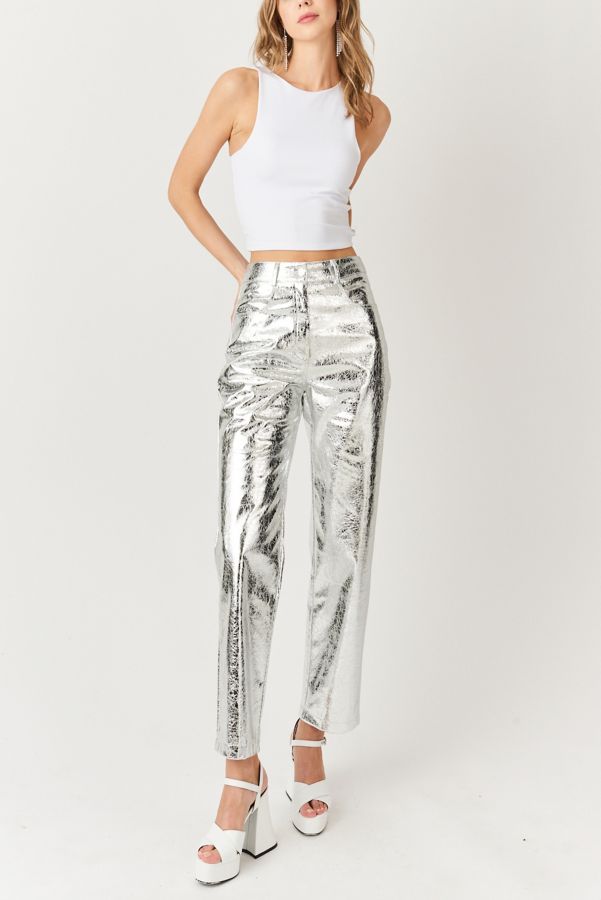 Slide View: 3: Amy Lynn Textured Metallic Pant