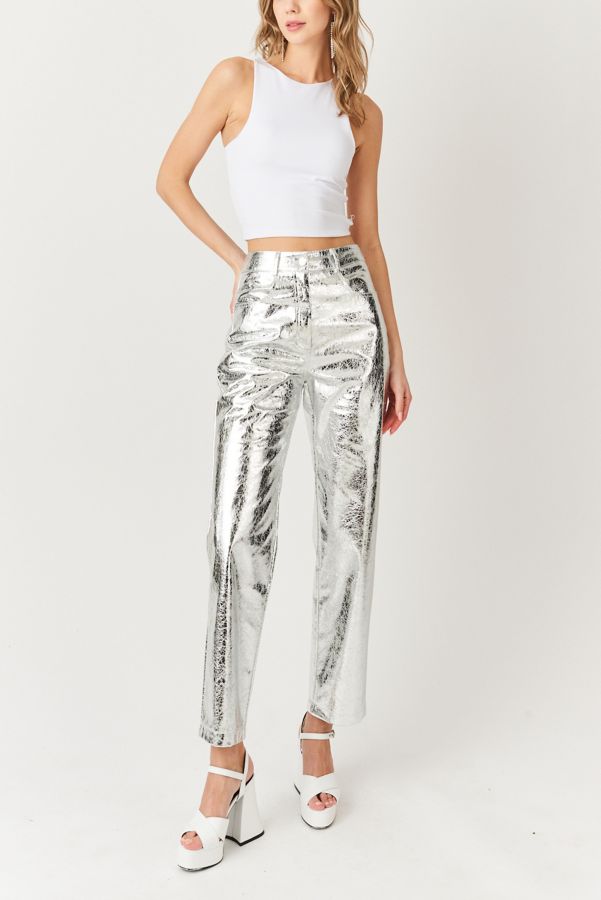 Slide View: 1: Amy Lynn Textured Metallic Pant