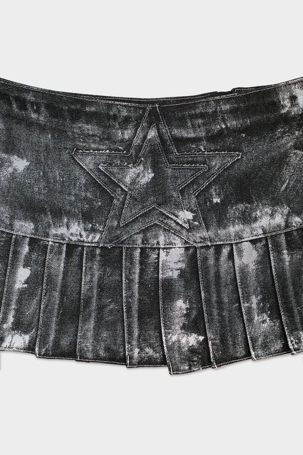 Slide View: 4: Mindblown Denim Star Skirt