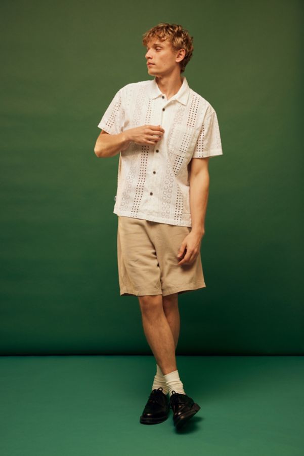 Slide View: 3: OBEY Sunday Woven Eyelet Short Sleeve Button-Down Shirt