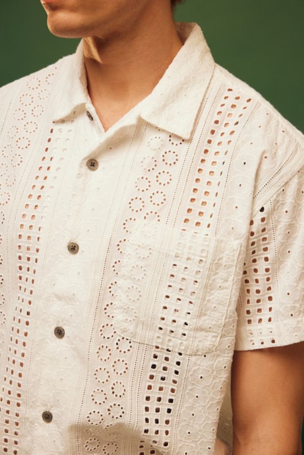 Slide View: 4: OBEY Sunday Woven Eyelet Short Sleeve Button-Down Shirt