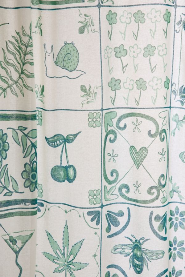 Slide View: 2: Mariana Tile Shower Curtain