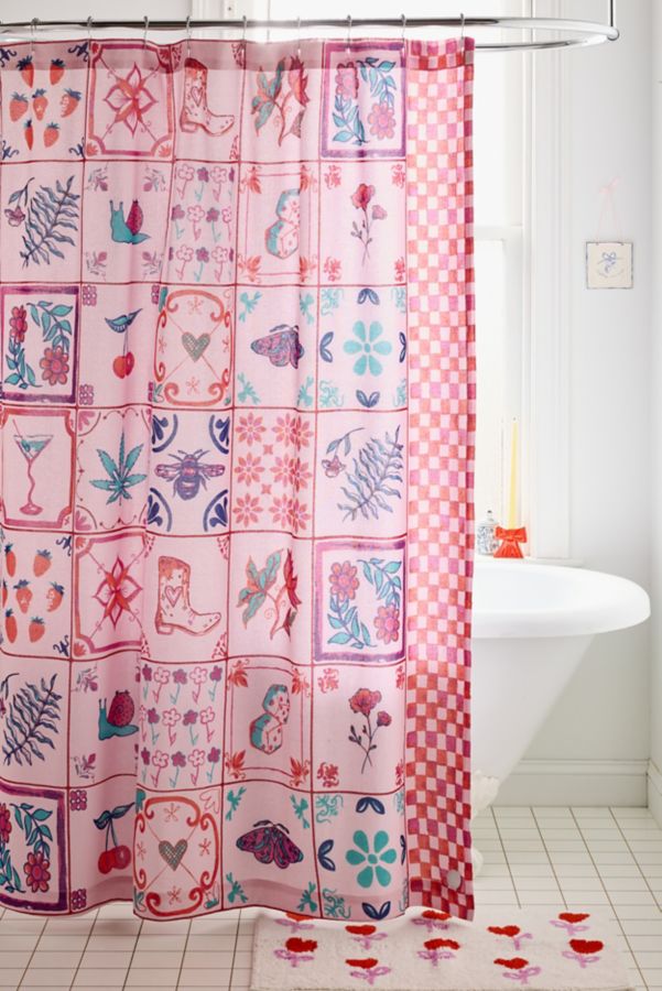 Slide View: 1: Mariana Tile Shower Curtain