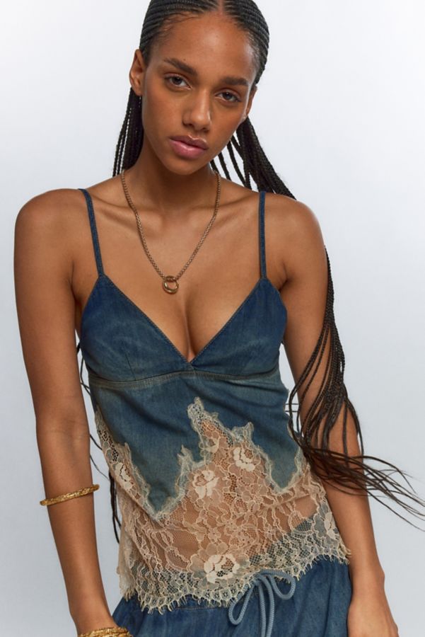 Slide View: 1: Diesel De-Mony-S Denim & Lace Cami