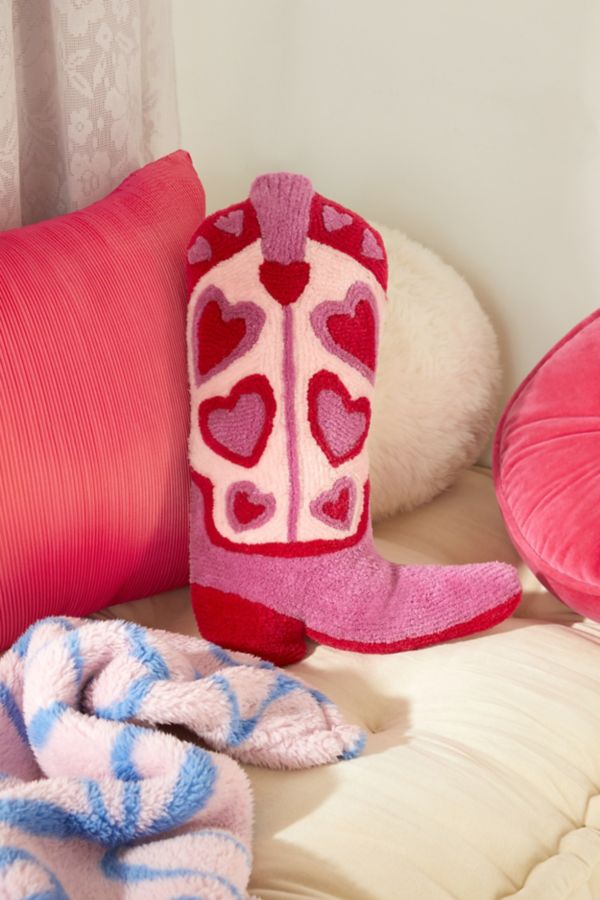 Slide View: 1: Misty Cowgirl Boot Tufted Throw Pillow