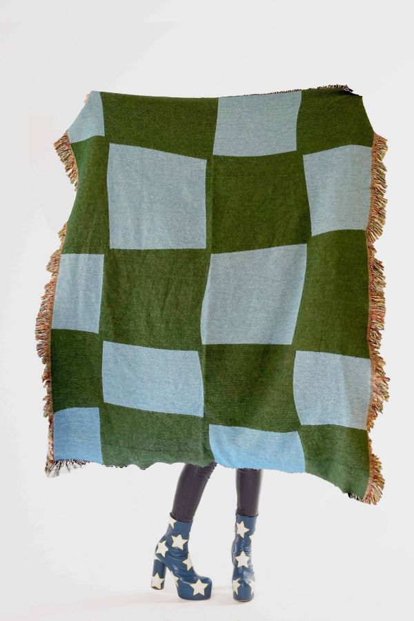 Slide View: 2: Clr Shop Check Yourself Woven Throw Blanket