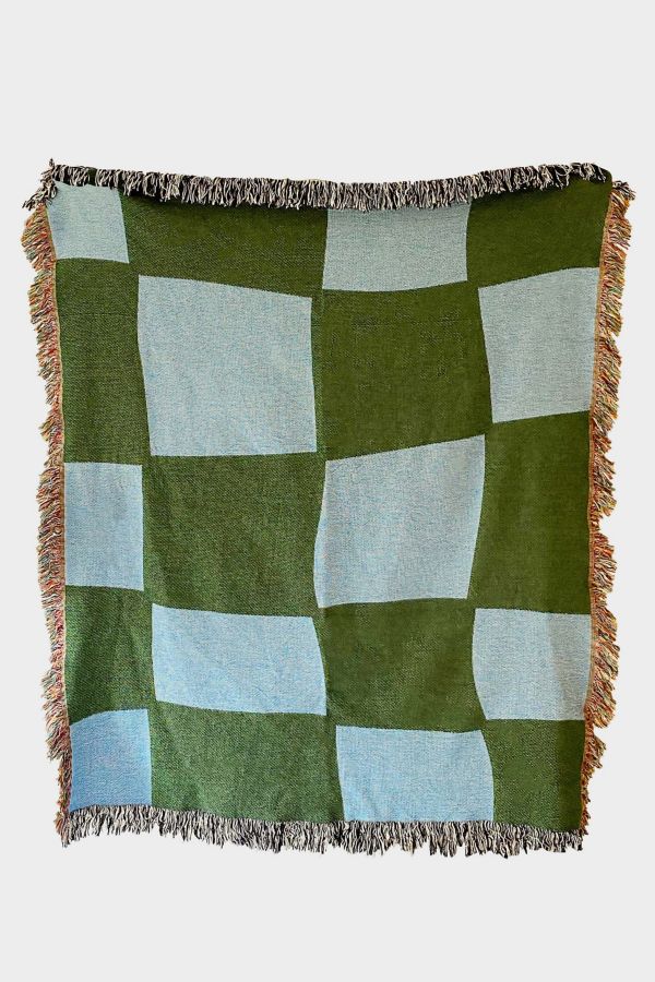 Slide View: 3: Clr Shop Check Yourself Woven Throw Blanket