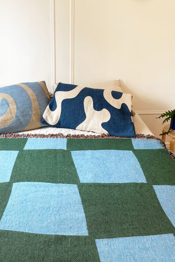 Slide View: 1: Clr Shop Check Yourself Woven Throw Blanket