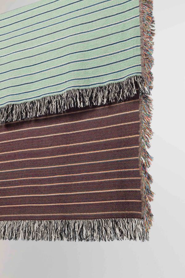 Slide View: 2: Clr Shop Stripey Woven Throw Blanket