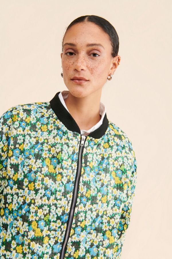 Slide View: 3: Sister Jane Bouquets Jacquard Bomber Jacket