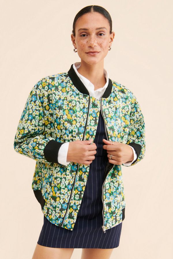 Slide View: 1: Sister Jane Bouquets Jacquard Bomber Jacket