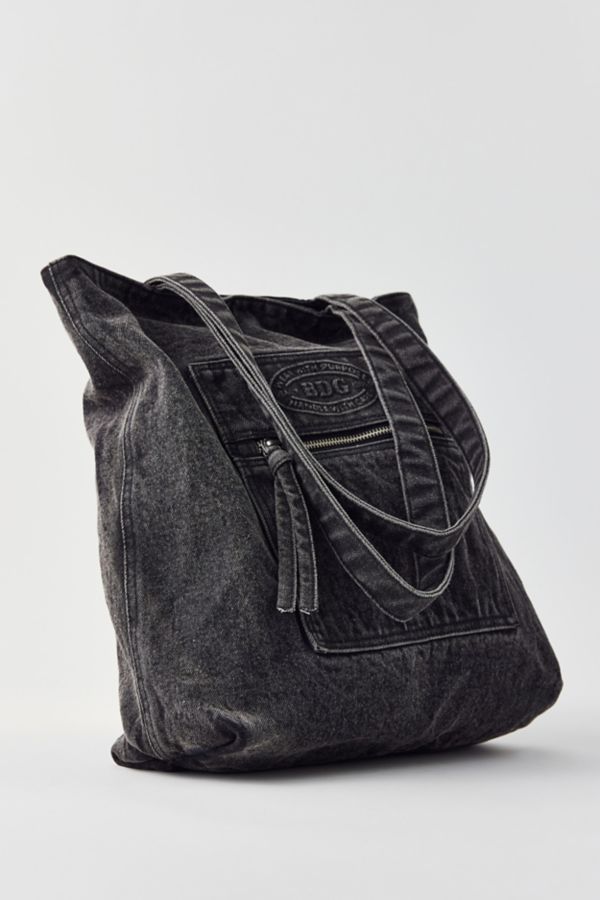 Slide View: 2: Sac Fourre-tout en Denim Délavé avec Logo BDG