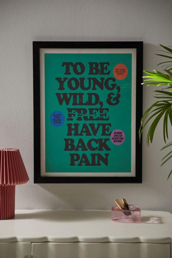 Slide View: 1: Gisela.Co To Be Young & Have Back Pain - Green Art Print