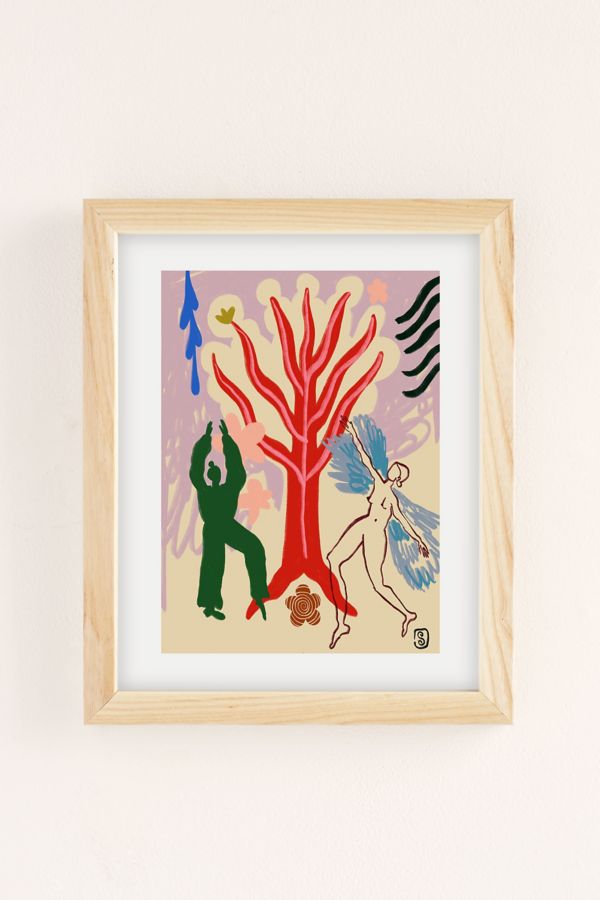 Slide View: 2: sandrapoliakov Fire Tree Dance Art Print